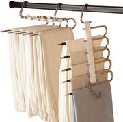 Hanger per abito con 3 livelli di stoccaggio - 5 piani - antiscivolo - nero - 5 piani - acciaio inossidabile - chiodi fissi