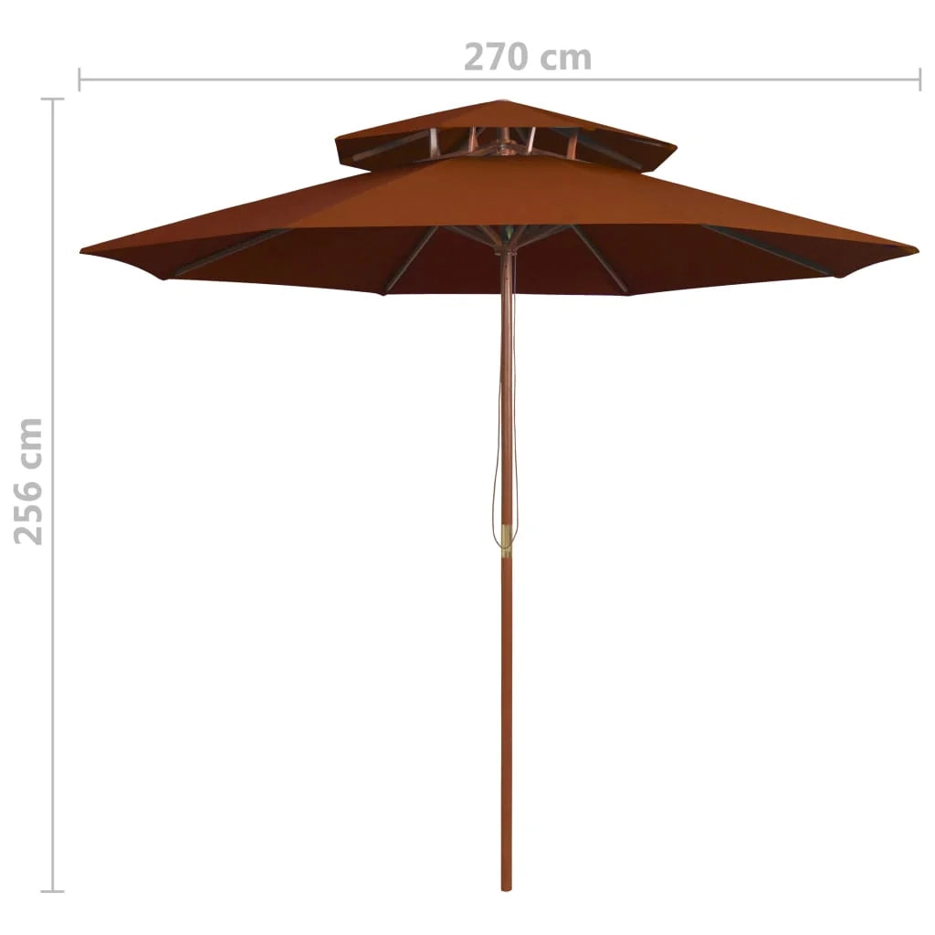 Ombrellone doppio con palo in legno terracotta 270 cm 02_0008444
