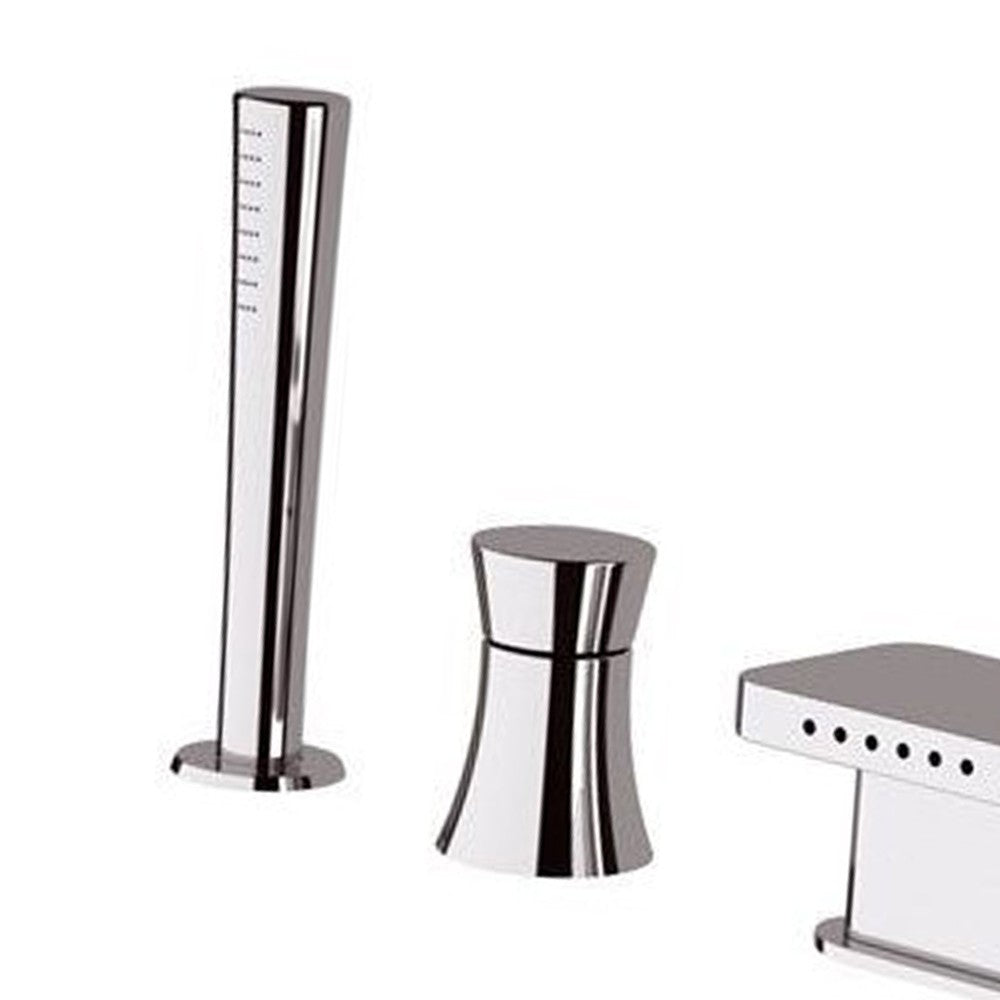 Miscelatore bordo vasca con deviatore, bocca con effetto multigetto e doccetta - serie diva