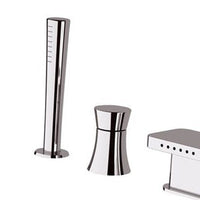 Miscelatore bordo vasca con deviatore, bocca con effetto multigetto e doccetta - serie diva