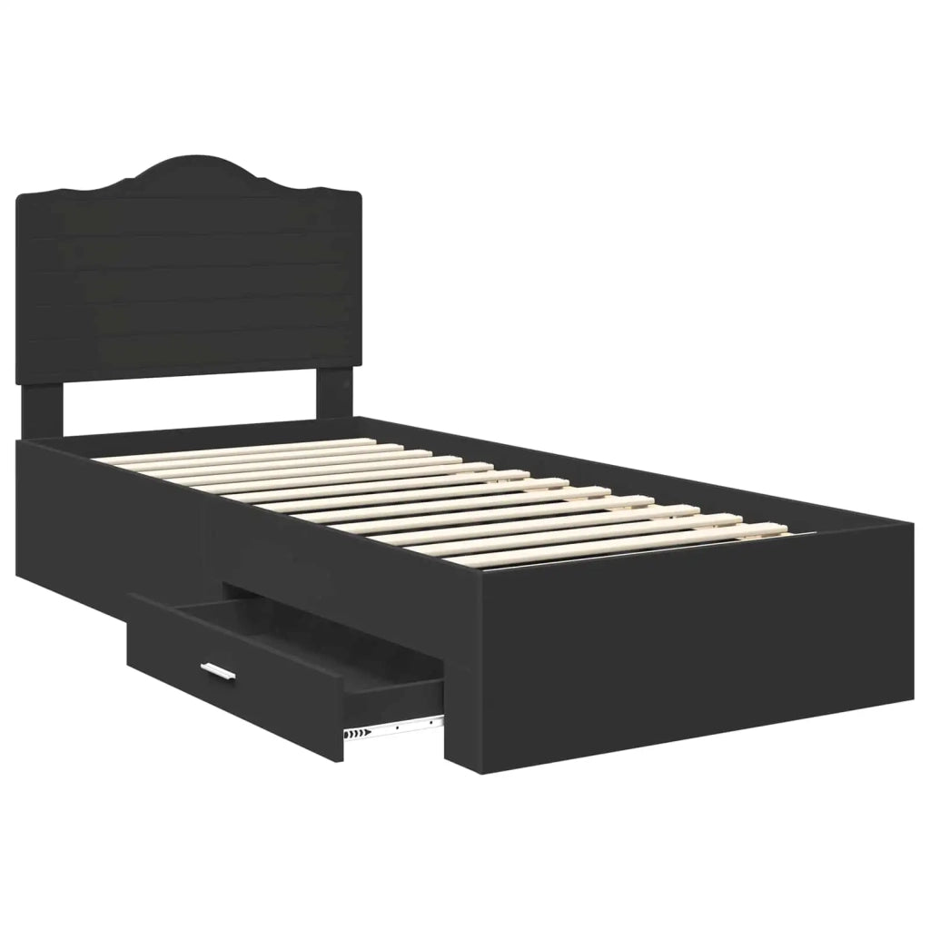Struttura del letto Nero 100 x 200 cm Legno multistrato