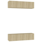 Mobile TV multimediale scaffale TV credenza mobile TV sala da pranzo soggiorno camera da letto 4 pezzi rovere Sonoma 60 x 30 x 30 cm legno ingegnerizzato marrone 02_0028755