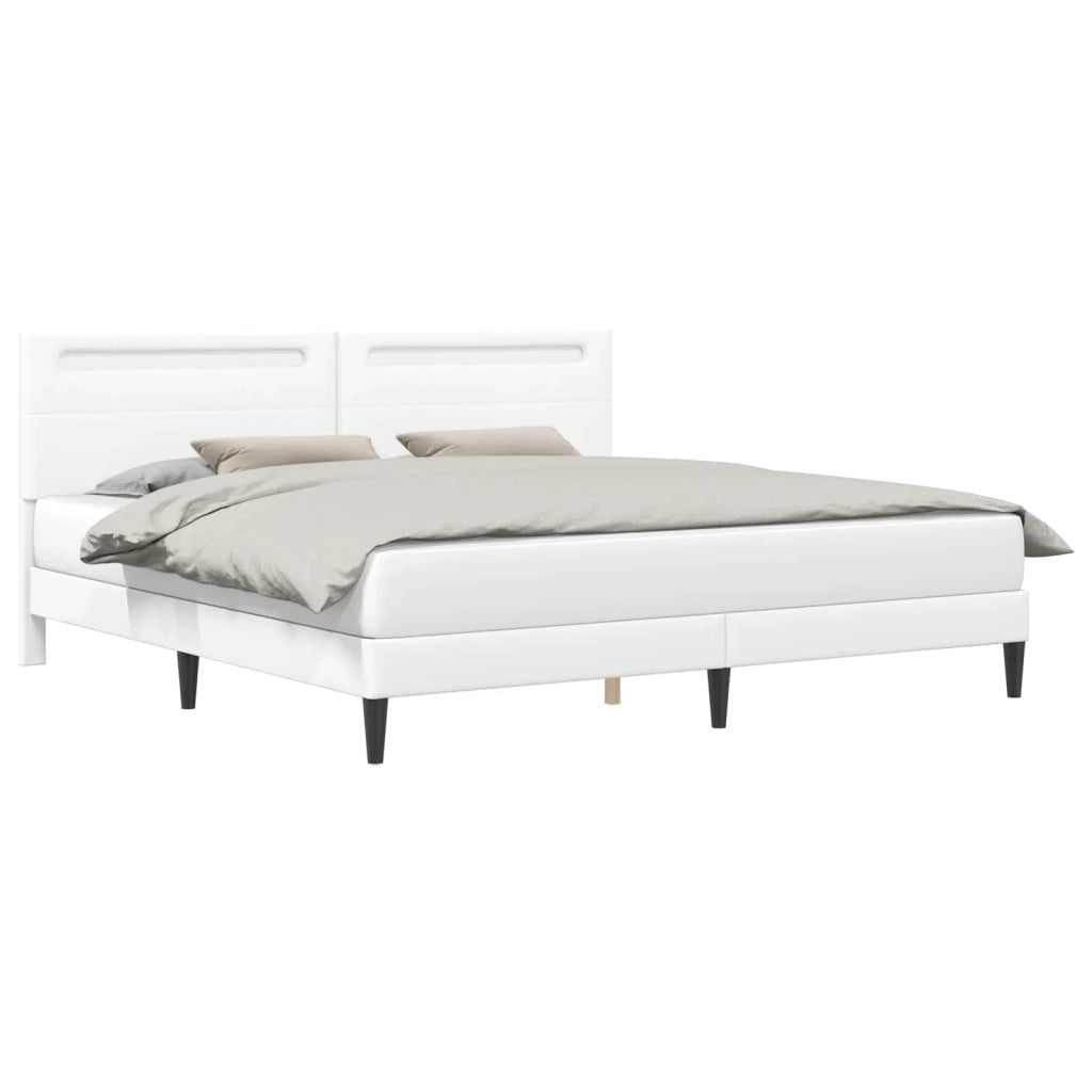 Struttura del letto con testiera Bianco 200 x 200 cm Similpelle 42028035