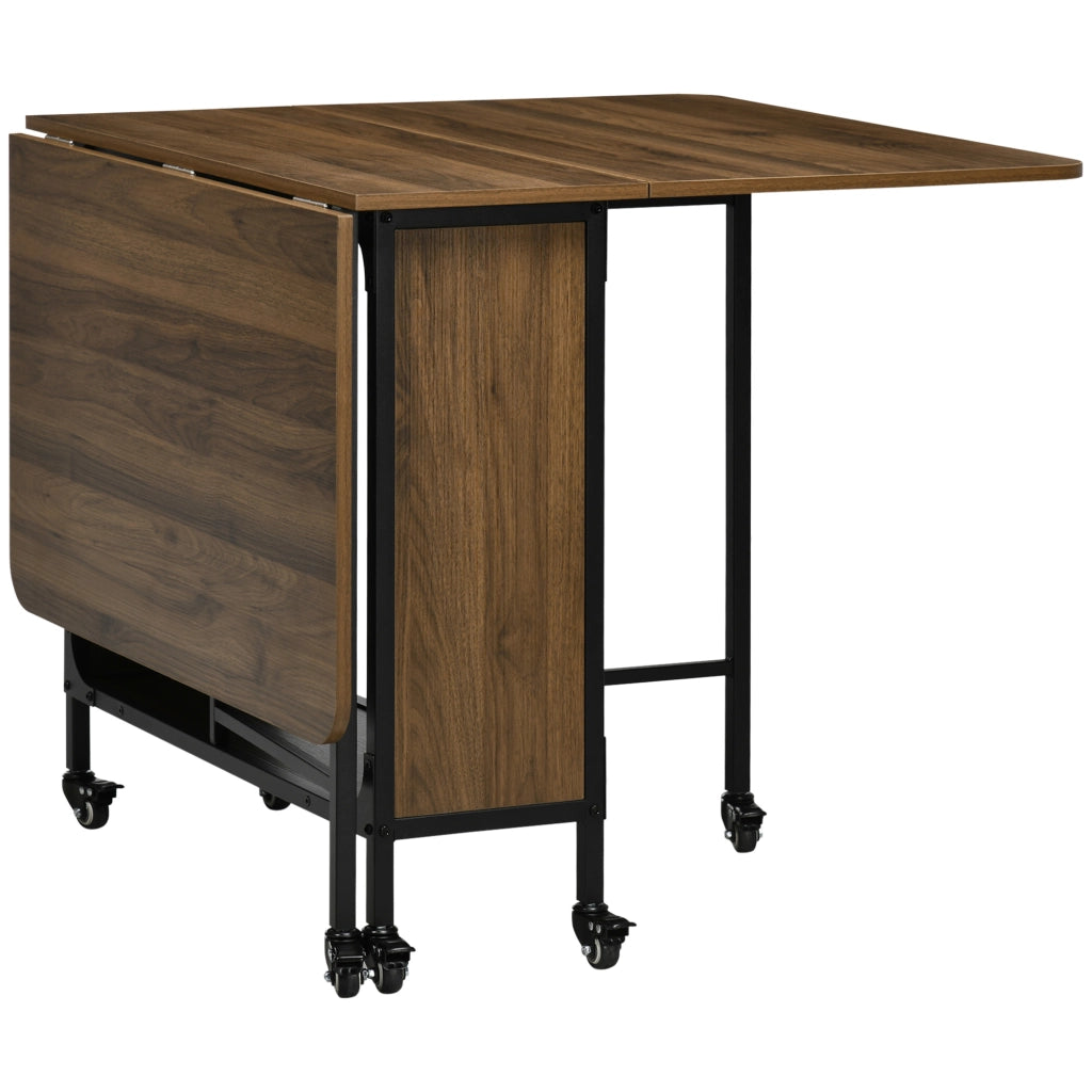 Tavolo da pranzo - pieghevole mobile per 6 persone - con ripiano - 130x80x74 cm - marrone chiaro - fino a 50 kg