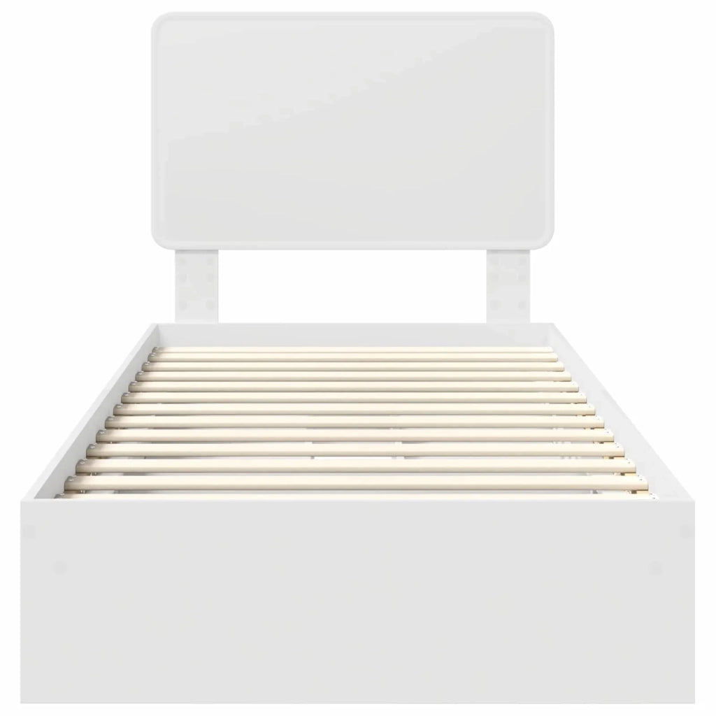 Letto con Contenitore Bianco 75 x 190 cm Legno multistrato