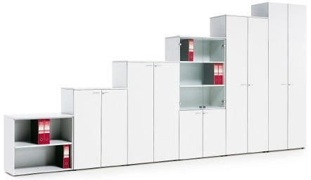 Armadio ad ante in melaminico per ufficio operativo cm. 90x33,7x232,8h