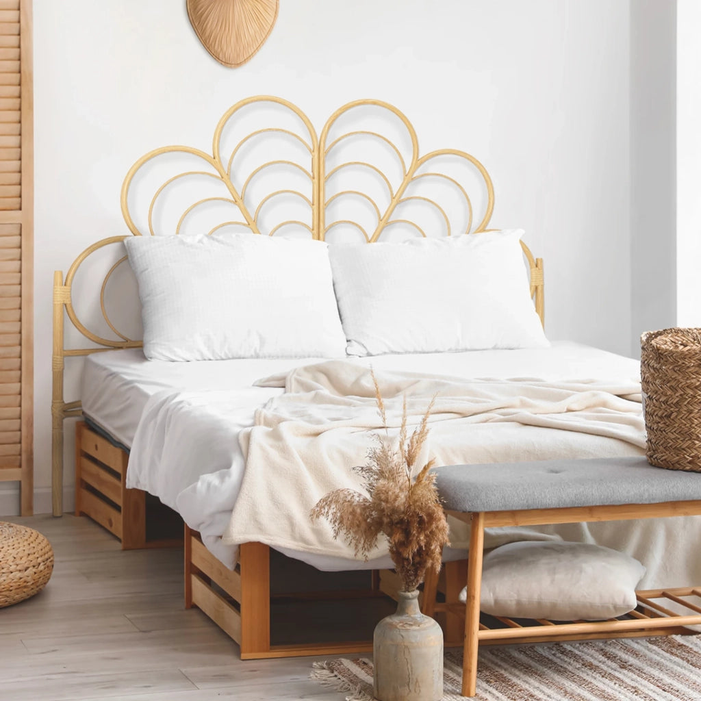 IDMarket - Testiera 160 cm effetto rattan IVY