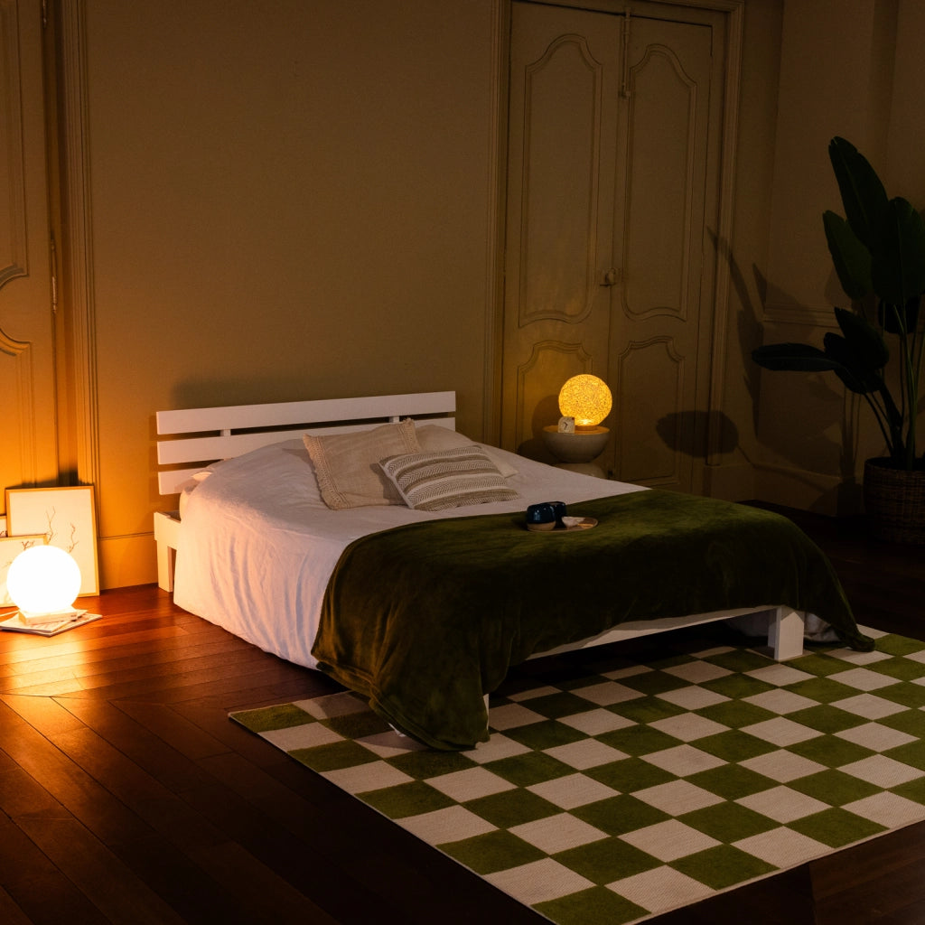 Letto in legno con testiera 140x200cm bianco FINN