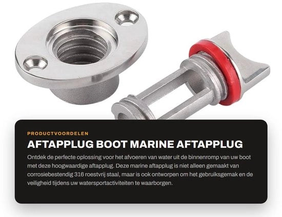 Aftapplug Corrosiebestendig 316 Roestvrij Staal - Garboard Aftapplug - Accessorio per Sport acquatico - Passavite con Impermeabilità - Connesseione Rimovibile - Adatto per Specchietti di Imbarcazione - Filtro di Scarico