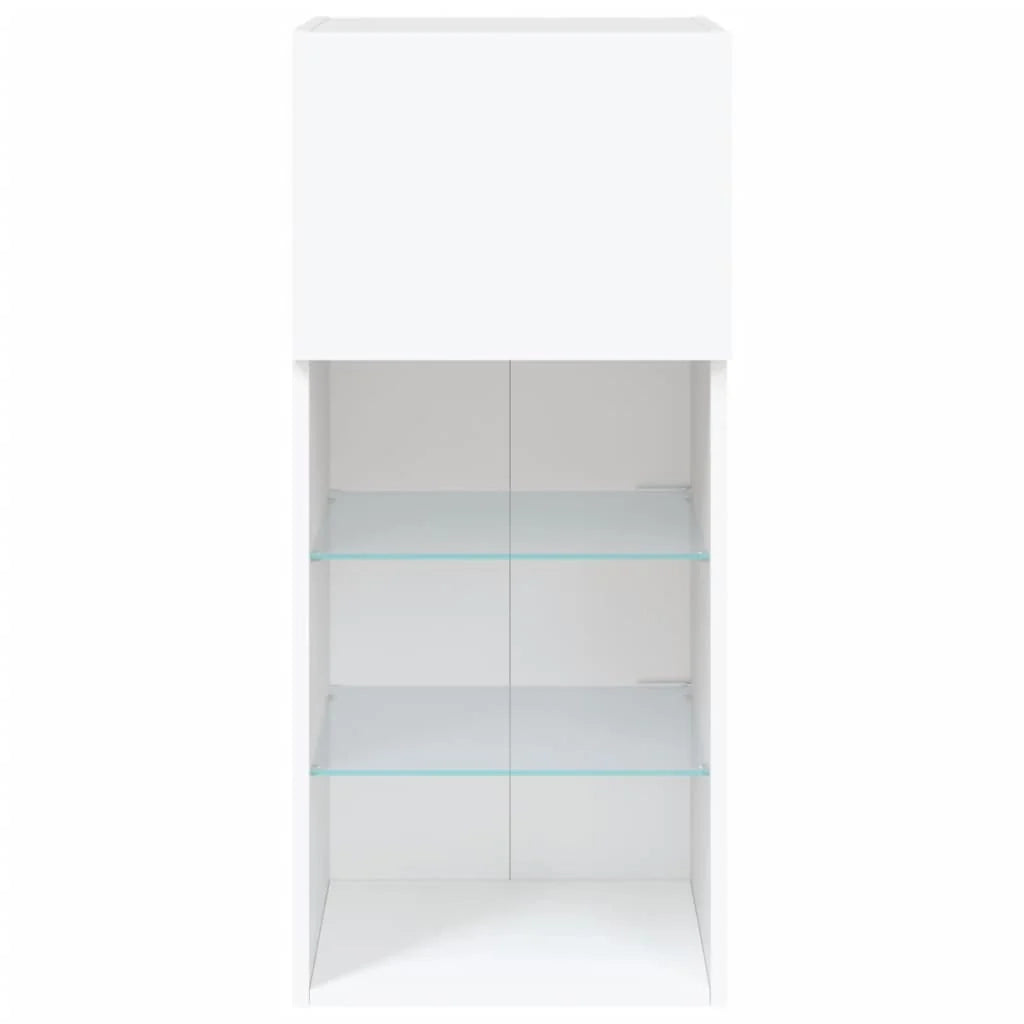 Mobile TV multimediale scaffale TV credenza mobile TV per sala da pranzo soggiorno camera da letto con luci LED 40,5 x 30 x 90 cm bianco 02_0026602