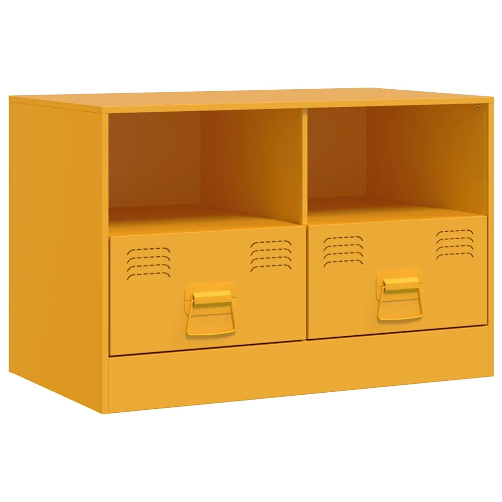 Mobili TV 2 pz Giallo Senape 67x39x44 cm in Acciaio 841745