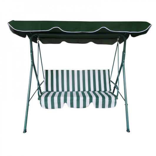 Dondolo Green con Cuscini 170x110x153 h cm in Acciaio Verde