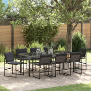 Set da Pranzo per Giardino 9 pcs Nero 3379335