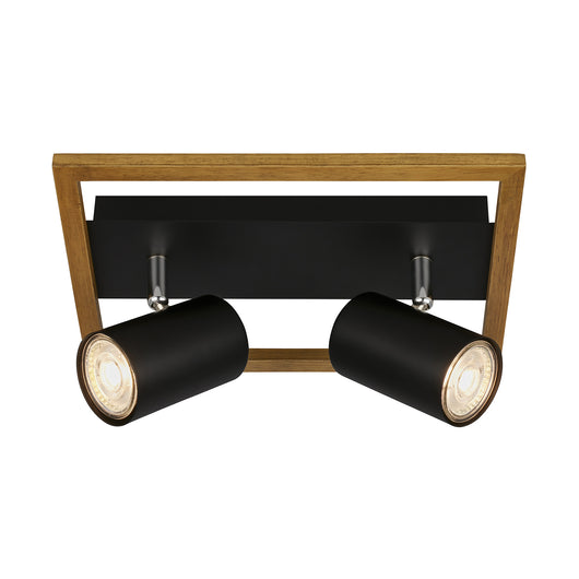 Spot Contemporaneo Frey Metallo Nero 2 Luci Gu10