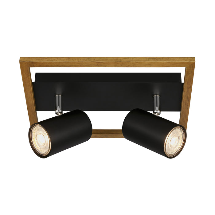 Spot Contemporaneo Frey Metallo Nero 2 Luci Gu10