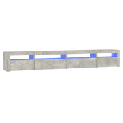 Mobile TV multimediale scaffale TV credenza mobile TV sala da pranzo soggiorno camera da letto con luci LED 270 x 35 x 40 cm grigio 02_0026579