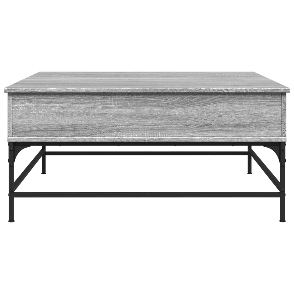 Tavolino Grigio Sonoma 95x95x45 cm Legno Multistrato e Metallo 3217067