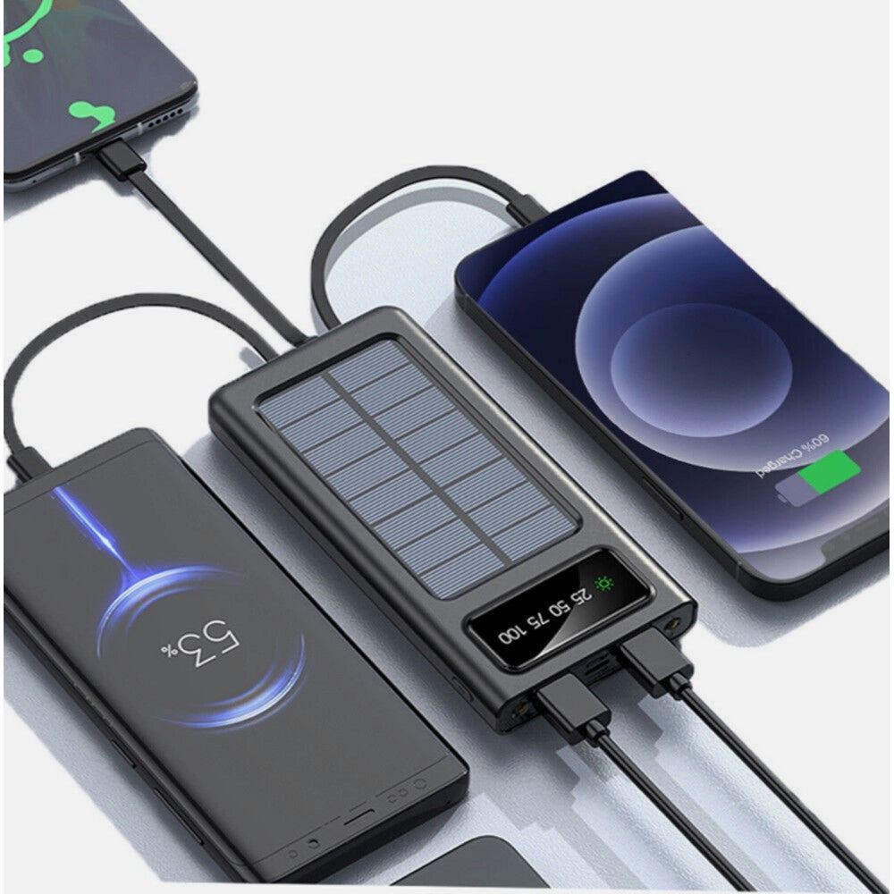 Trade Shop - Power Bank Solare 68000 Mah Batteria Esterna Portatile 3.0a Con Ricarica Rapida -