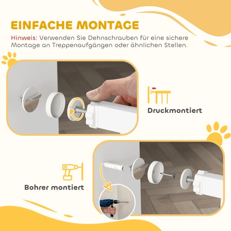 Barriera estensibile a forbice regolabile da 76 a 104 cm per porte e scale in acciaio bianco 94 cm