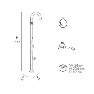 Doccia Tradizionale In Polietilene Funny Yin Con Miscelatore E Lavapiedi Colore Antracite Cv-T125/7016