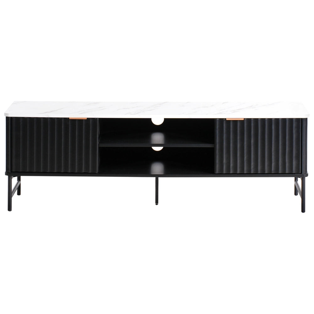 Mobile TV in MDF nero effetto marmo moderno 140 x 40 cm stile moderno contemporaneo