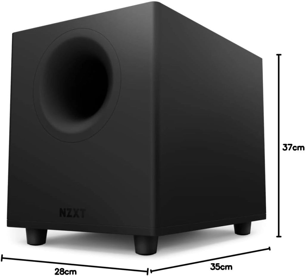 Relay Subwoofer da scrivania per gioco su PC - AP-SUB80-EU - 140 Watt - Bassi profondi e potenti - Driver rivolto in basso da 6,5 pollici - Manopole per controllo crossover e fase - Nero