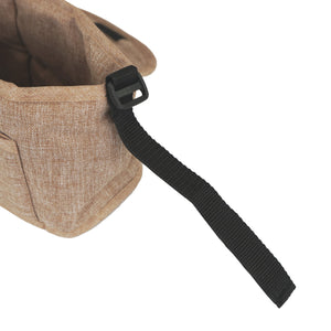 Organizer per Passeggino per Animali Beige con Cinghie a Strappo e Tasche