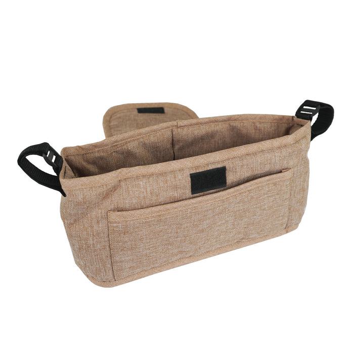 Organizer per Passeggino per Animali Beige con Cinghie a Strappo e Tasche