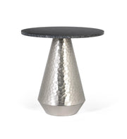 Tavolino con piano in marmo e base in alluminio