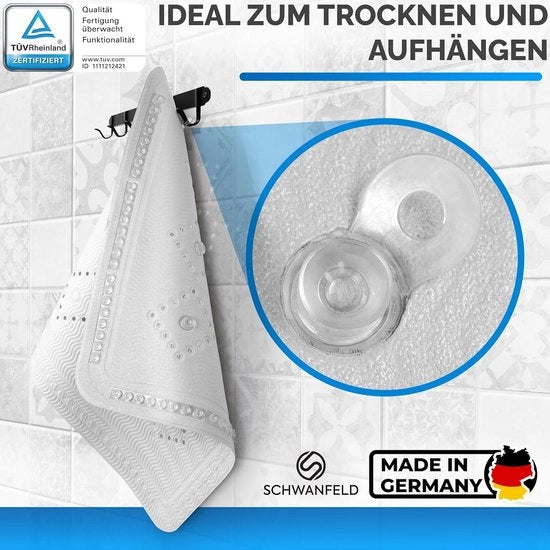 Pavimento antiscivolo extra sicuro con morsetti aggiuntivi resistenti BPA-free 55 x 55 cm - Made in Germany