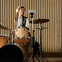 Pannello Fonoassorbente con Doghe Rovere 3D in Legno Decorativo 2400 x 600mm