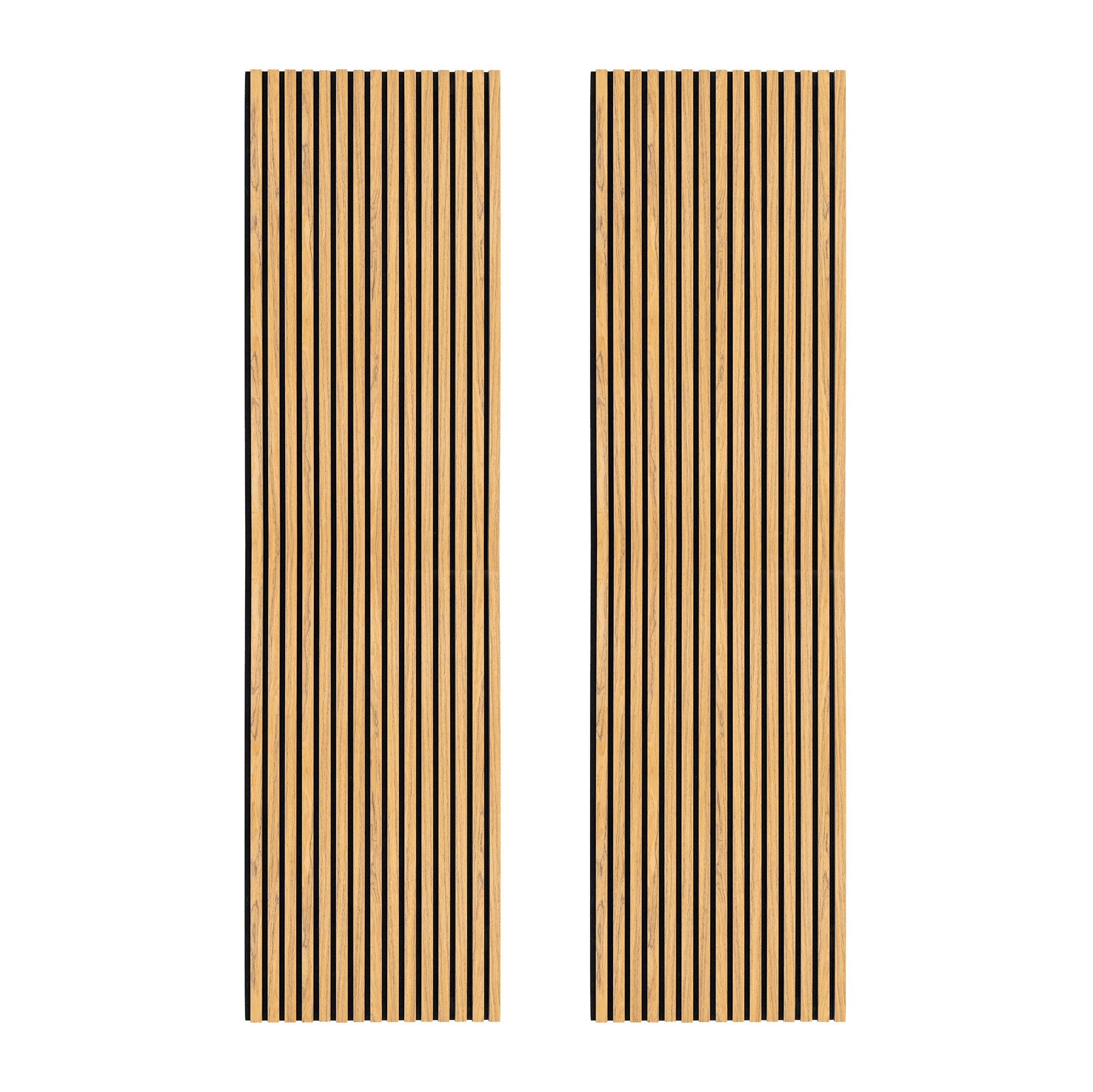 Coppia di Pannelli Fonoassorbenti con Doghe Rovere 3D in Legno 2400 x 600mm