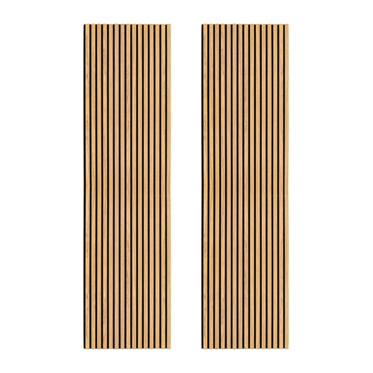 Coppia di Pannelli Fonoassorbenti con Doghe Rovere 3D in Legno 2400 x 600mm