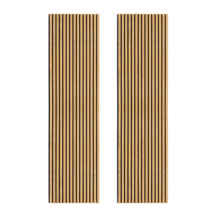 Coppia di Pannelli Fonoassorbenti con Doghe Rovere 3D in Legno 2400 x 600mm