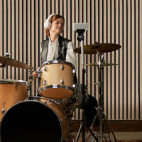 Pannello Fonoassorbente con Doghe Noce Chiaro 3D in Legno 2400 x 600mm