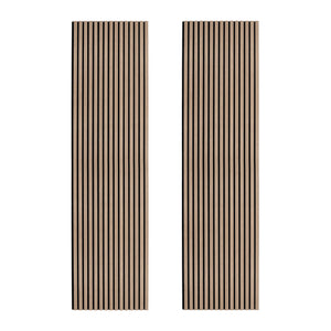 Coppia di Pannelli Fonoassorbenti con Doghe Noce Chiaro 3D in Legno 2400 x 600mm