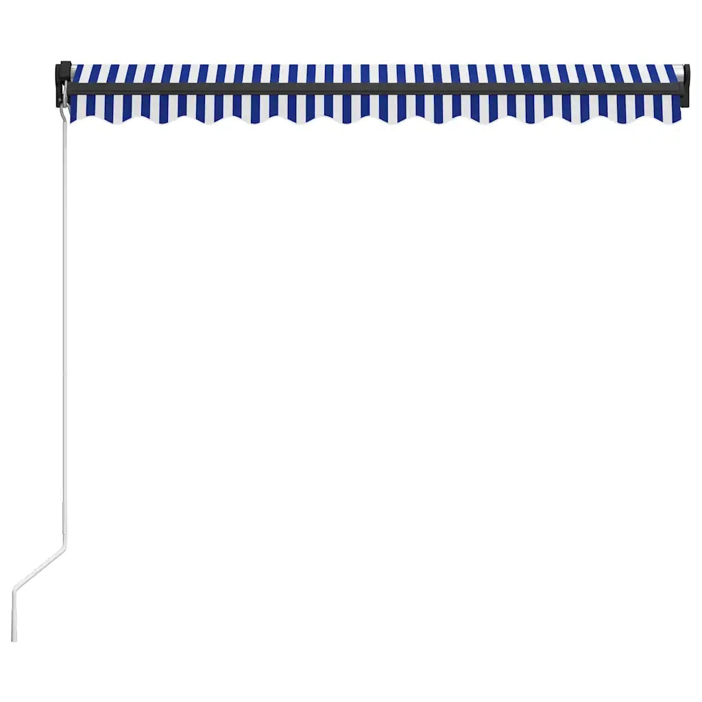 Tenda da Sole Retrattile Manuale con LED 300x250cm Blu e Bianca cod mxl 51620