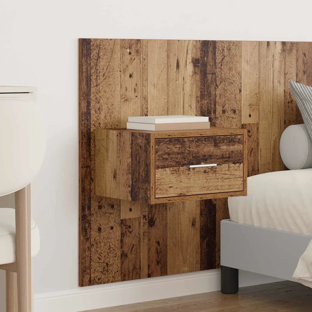 Testiera | Testata con Comodino 3 pcs Legno vecchio Legno multistrato