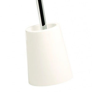 Porta scopino bianco con asta cromata - serie maya