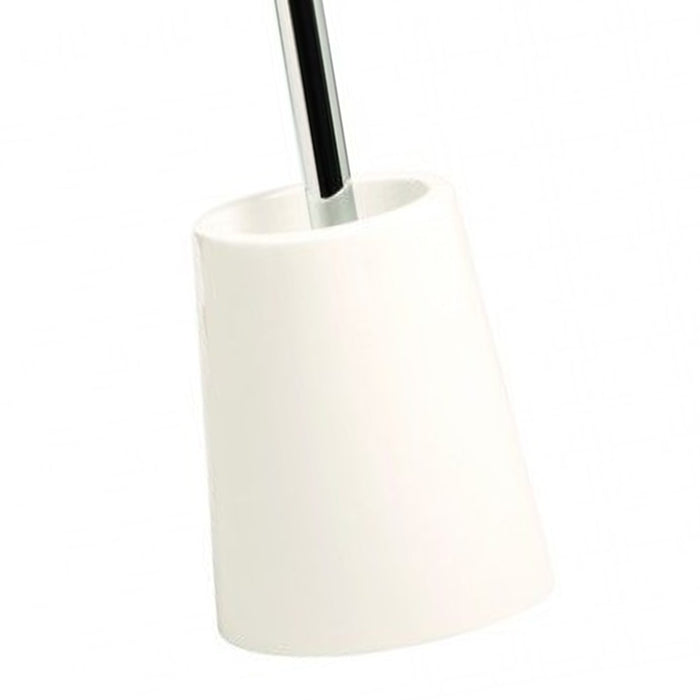 Porta scopino bianco con asta cromata - serie maya