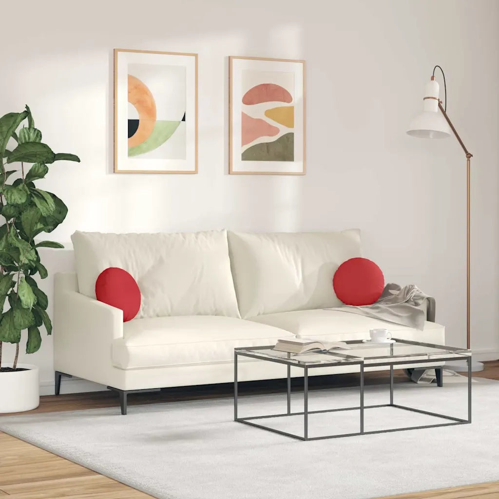 Cuscini per Seduta 2 pcs Rosso Ø30 x 13 cm Tessuto 42014095