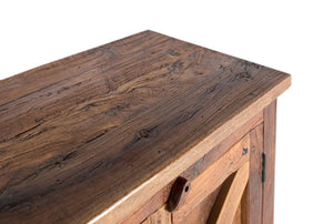Credenza rustica a quattro ante realizzata a mano in legno riciclato