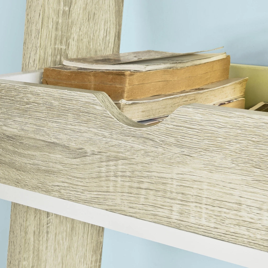 SoBuy FRG111-WN-Libreria da parete con ripiani, dimensioni ca. 65x176x40 cm, Bianco/Naturale