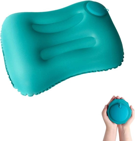 Cuscino da campeggio gonfiabile, cuscino gonfiabile ultraleggero per la spiaggia, cuscino gonfiabile per il collo, gonfiabile, compattabile, cuscino ergonomico per il viaggio, cuscino per la spiaggia, cuscino per l'esterno, campeggio, escursione