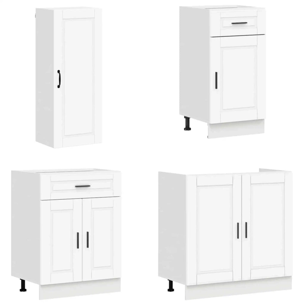 Set di armadi con cassetto 8 pcs Bianco Legno multistrato 3438163