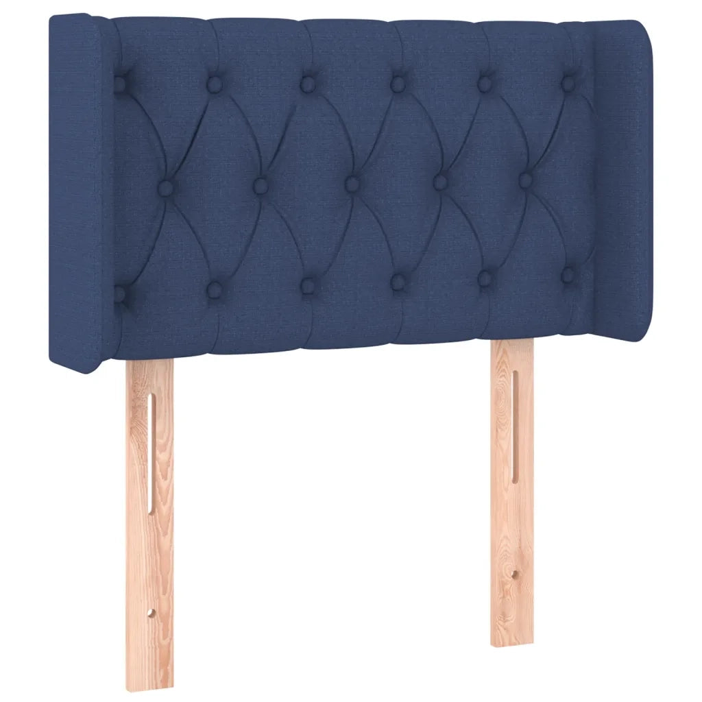 Testiera ad Orecchio-Testata con Orecchie Blu 83x16x78/88cm in Tessuto 464083
