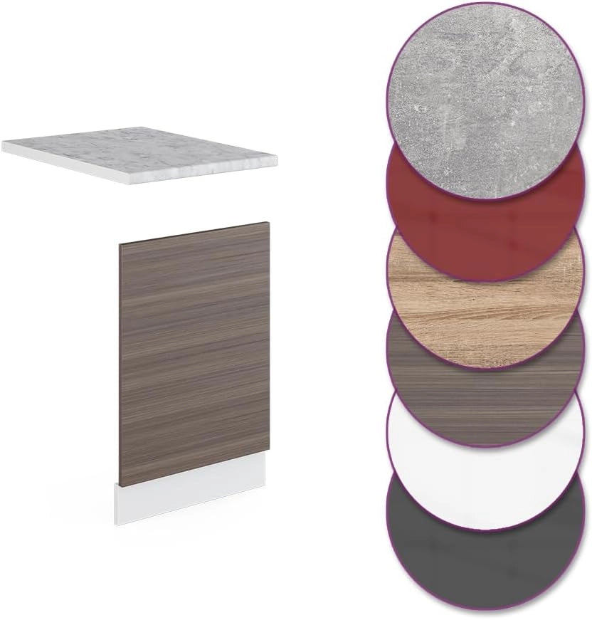 Pannello frontale R-Line, Grigio nobile, 45 cm, PL Marmo, per la libera combinazione all'interno di sistemi cucina modulari