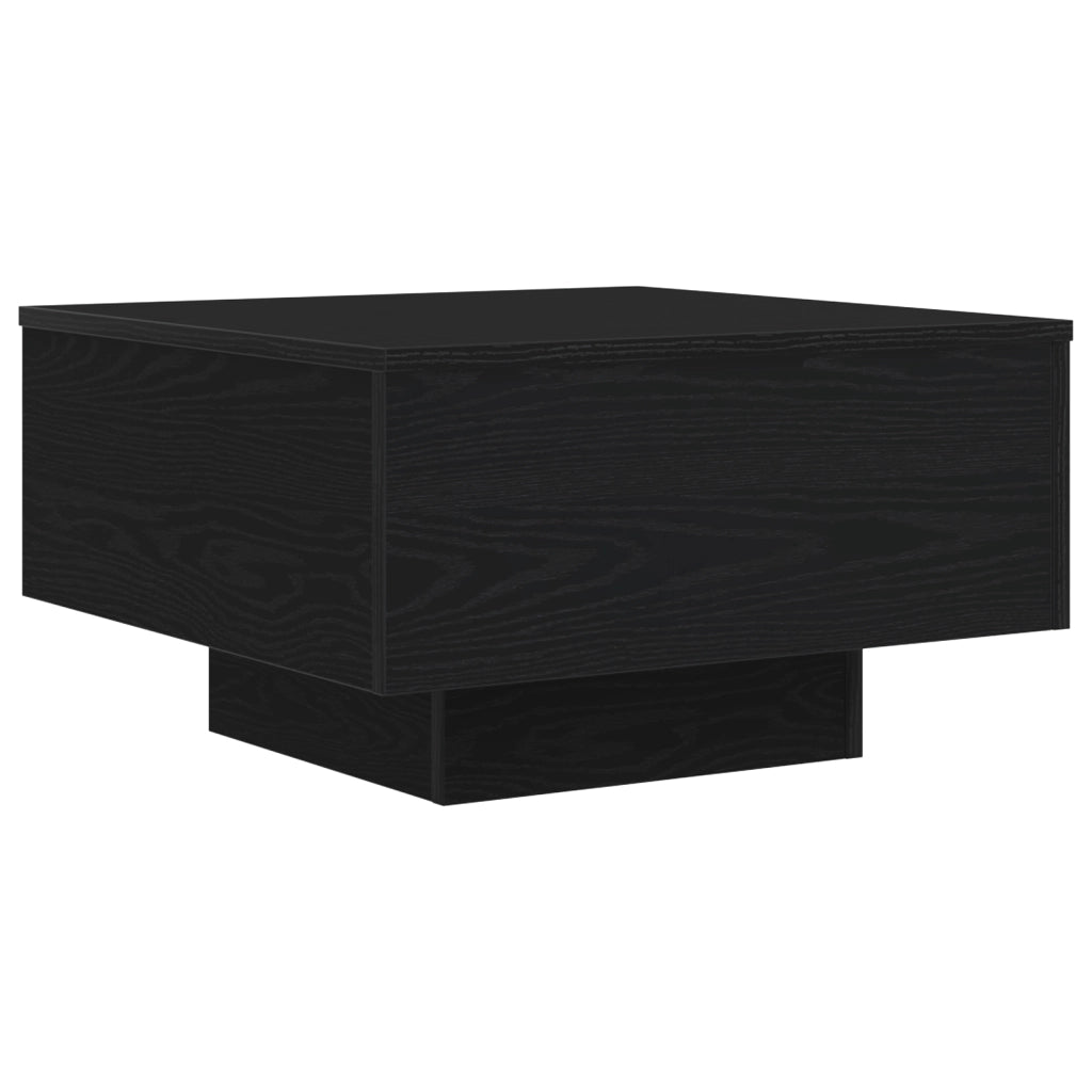 Tavolino da caffÃ¨  con luci LED Rovere Nero 55x55x31 cm