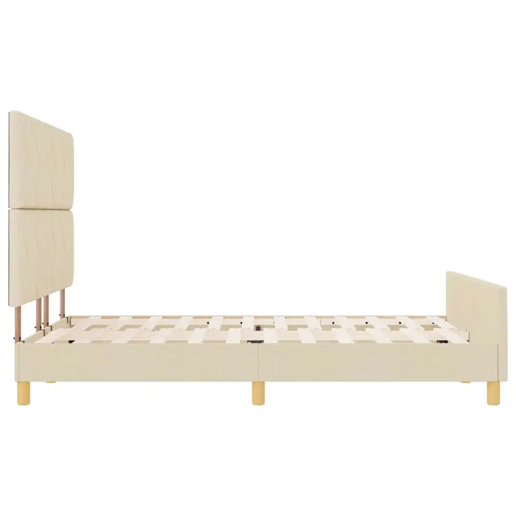Struttura del letto con testiera Crema 160 x 200 cm Tessuto 3344821