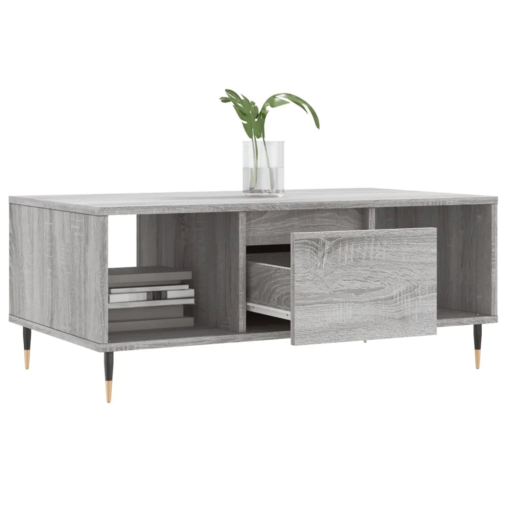 Tavolino Salotto Grigio Sonoma 90x50x36,5 cm Legno Multistrato 830586